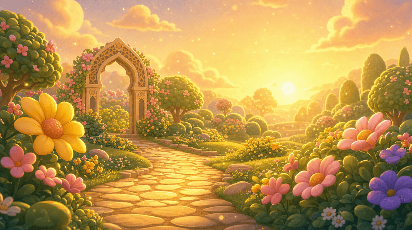 The colourful Noor Garden from the ages 5–7 lesson